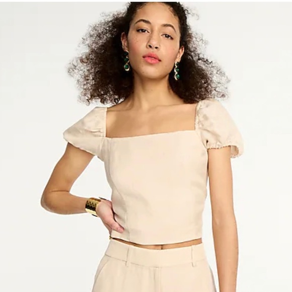J. Crew Tops - J.CREW linen square Neck cupro Top Size 2X NWT